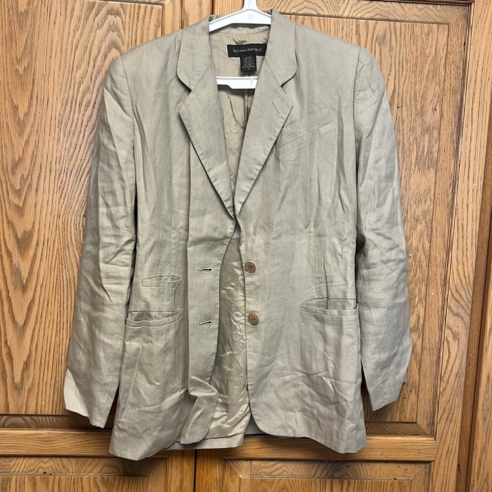 Vintage Banana Republic Neutral Linen Blazer Jacket